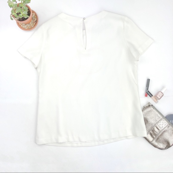 Banana Republic Short Sleeve Top Crepe Embellished - Picture 6 of 8